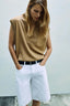 Beige Virgin Wool Vest with Rhinestones | Jacob Cohën