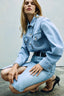 Boxy Trucker Jacket in Light Blue Cotton-Lyocell Denim | Jacob Cohën