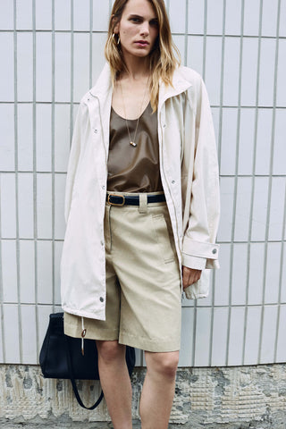 Military Green Nappa Leather Top