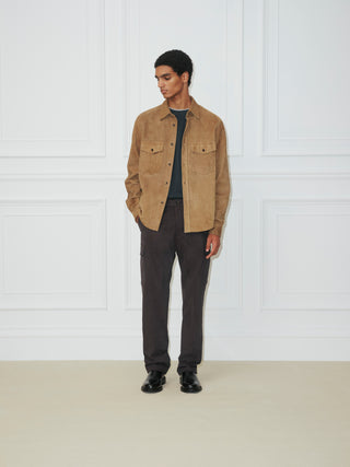 Caramel Suede Western Overshirt