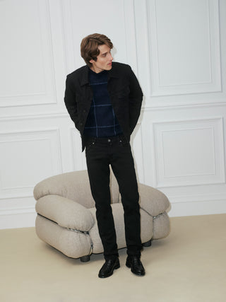 Trucker-Jacke aus Super Stretch Denim in Stay Black