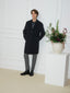 Navy Blue Double Wool Coat | Jacob Cohën