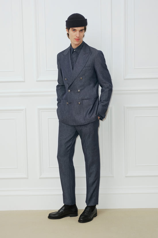 EXCLUSIVE LORO PIANA CASHMERE WITH A DENIM EFFECT