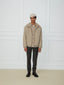 Pantalon Gray coupe chino droite en tissu pied-de-poule en laine vierge marron foncé | Jacob Cohën