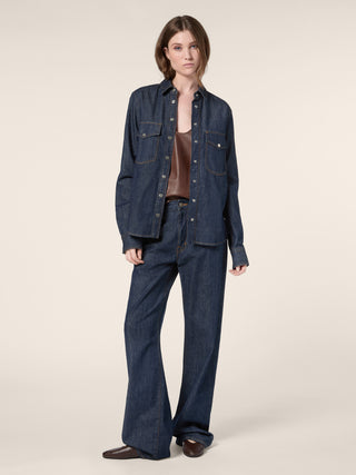 Chemise Western en jean indigo