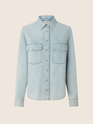 Chemise Western en denim bleu clair
