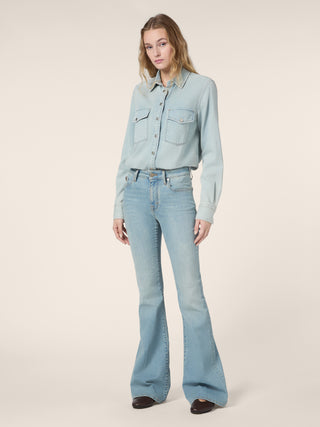 Chemise Western en jean indigo