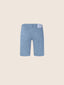 Nicolas Slim 5 Pocket Bermuda Shorts in Powder Blue Cotton and Lyocell Twill | Jacob Cohën | Details 3