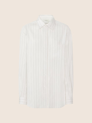 Chemise en popeline fluide à rayures blanches, coupe oversize