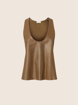 Military Green Nappa Leather Top