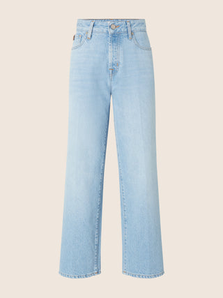 Peggy Wide 5 Pocket Jeans in Medium Blue Denim