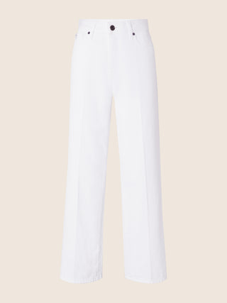 Peggy Wide 5 Pocket Pants in White Cotton Bull Denim