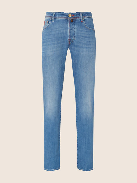 Bard Regular-Slim 5 Pocket Jeans in Light Blue Comfort Denim
