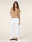 Pantaloni wide 5 tasche Peggy in bull di cotone bianco | Jacob Cohën | Details 3