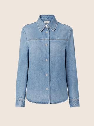 Surchemise spécial confort en denim de coton et lyocell bleu moyen