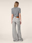 Short-Sleeve Polo Shirt in Grey Mélange Wool with Rhinestones | Jacob Cohën | Details 3