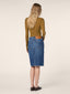 Gonna midi 5 tasche in denim di cotone e lyocell blu scuro | Jacob Cohën | Details 3