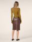 Fitted Skirt in Brown Nappa Leather | Jacob Cohën | Details 3