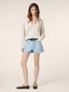 Britney Wide 5 Pocket Bermuda Shorts in Light Blue Cotton-Lyocell Denim | Jacob Cohën | Details 3
