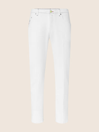 Scott Slim-Carrot 5 Pocket Jeans in White Stretch Bull Denim