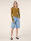 Cindy Wide 5 Pocket Bermuda Shorts in Medium Blue Cotton-Lyocell Denim | Jacob Cohën | Details 3