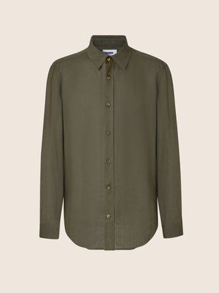 Shirt in Moss Green Linen