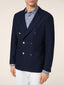 Blazer in piqué di seta e cotone blu navy | Jacob Cohën | Details 4