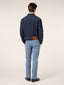 Regular Trucker Jacket in Dark Blue Comfort Stretch Denim | Jacob Cohën | Details 3