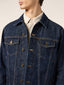 Regular Trucker Jacket in Dark Blue Comfort Stretch Denim | Jacob Cohën | Details 5