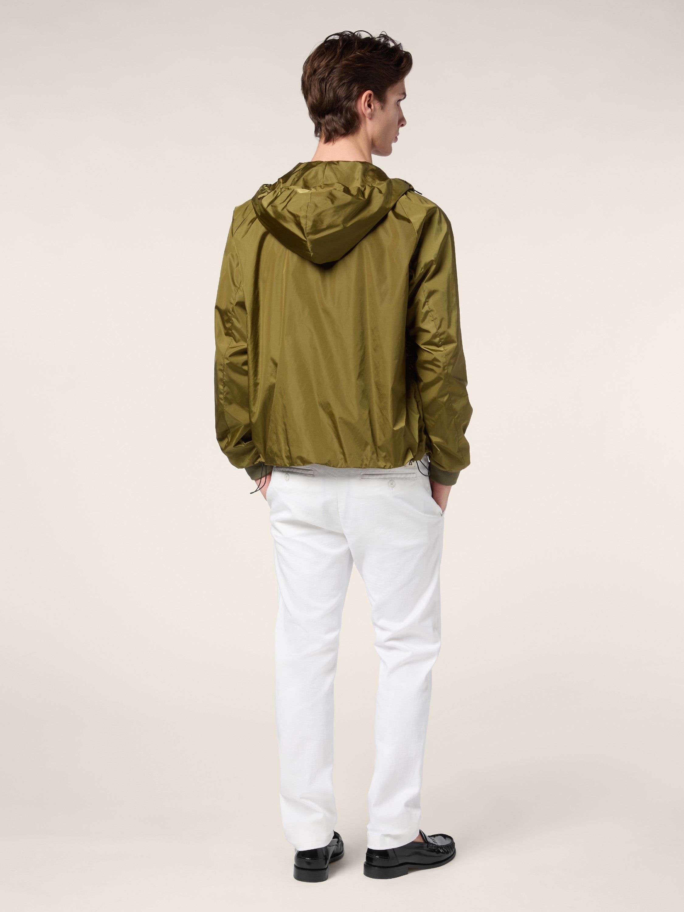 Hooded Jacket in Olive Green Nylon | Jacob Cohën