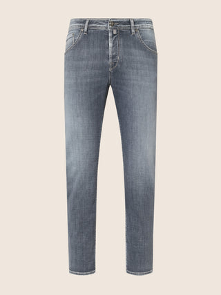 Scott Slim Carrot 5 Pocket Jeans in Light Black Super Stretch Denim