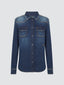 Dark Blue Denim Western Shirt | Jacob Cohën | Details 1