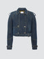Dark Blue Denim Biker Jacket | Jacob Cohën | Details 1