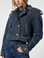 Dark Blue Denim Biker Jacket | Jacob Cohën | Details 4