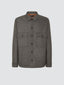 Brown Wool Flannel Overshirt with Faux Shearling | Jacob Cohën | Details 1