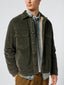 Green Corduroy Overshirt  with Faux Shearling
