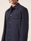 Overshirt leggera in twill di nylon stretch blu scuro | Jacob Cohën | Details 4