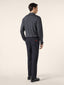 Long-sleeve Polo Shirt in Mélange Dark Grey Merino Wool | Jacob Cohën | Details 3