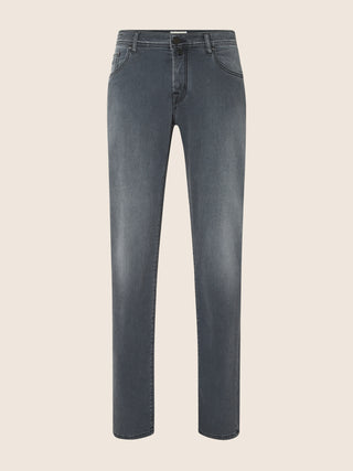 Bard Regular-Slim 5 Pocket Jeans in Medium Black Stretch Denim in Organic Cotton