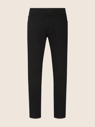 Scott Slim Carrot 5 Pocket Jeans in Super Stretch Stay Black Denim with Rinse Wash