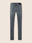 Bard Regular-Slim 5 Pocket Jeans in Medium Black Stretch Denim in Organic Cotton | Jacob Cohën | Details 3
