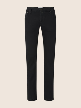 Nick Slim Super Slim 5 Pocket Jeans in Black Stretch Denim in Organic Cotton with Rinse Wash