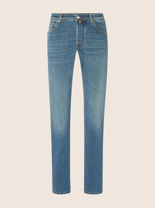 Nick Slim Super Slim 5 Pocket Jeans in Light Blue Super Stretch Soft Denim in Cotton and Lyocell