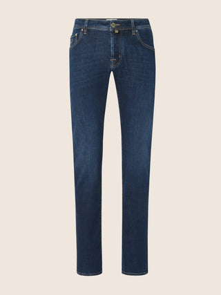Nick Slim Super Slim 5 Pocket Jeans in Medium Blue Power Stretch Denim