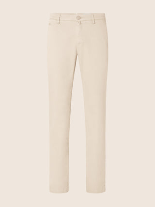 Bobby Slim Chino Pants in Almond Stretch Twill in Cotton and Lyocell