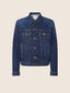 Trucker Jacket in Dark Blue Comfort Stretch Denim with Rinse Wash | Jacob Cohën