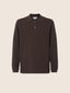 Rust Brown Cotton Piquet Long-Sleeve Polo Shirt | Jacob Cohën