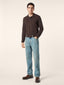 Rust Brown Cotton Piquet Long-Sleeve Polo Shirt | Jacob Cohën