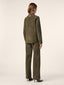 Hailey Relaxed 5 Pocket Pants in Dark Khaki Suede Leather | Jacob Cohën | Details 4