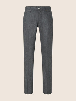 Bard Regular-Slim 5 Pocket Pants in Blue Melange Wool Flannel